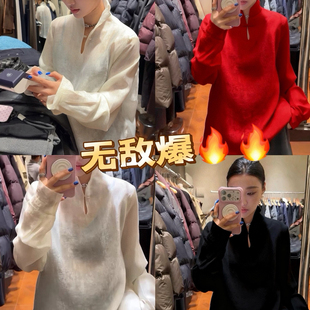 一起年早春上新大货备足高级质感飘逸灵动双层立领小衫176642555