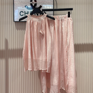 配腰带 一起 轻奢优雅绝美气质上衣 半身裙两件套套装 w1304 胸针