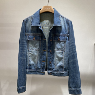 一起小众设计26年春款 百搭显瘦牛仔外套KC17272 单排扣水洗时尚
