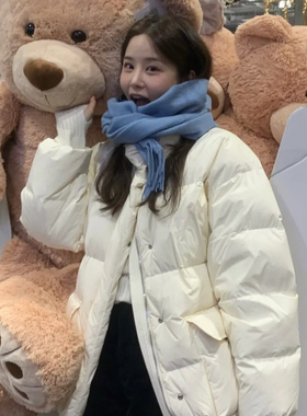 一起冬上新冬季新款韩国设计师减龄立领保暖抽绳短外套12099