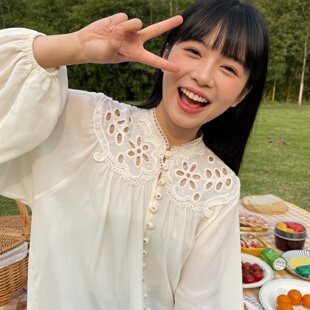 一起 小衫 YS1 G473 2026夏上新真丝绣花镂空长袖