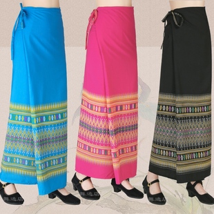 傣族女装长裙子 精品半身裙 民族服装多色裹裙泰国筒裙饭店工作服
