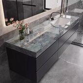 莫顿2026年岩板无缝陶瓷一体盆浴室柜组合卫生间洗漱盆洗脸洗手池