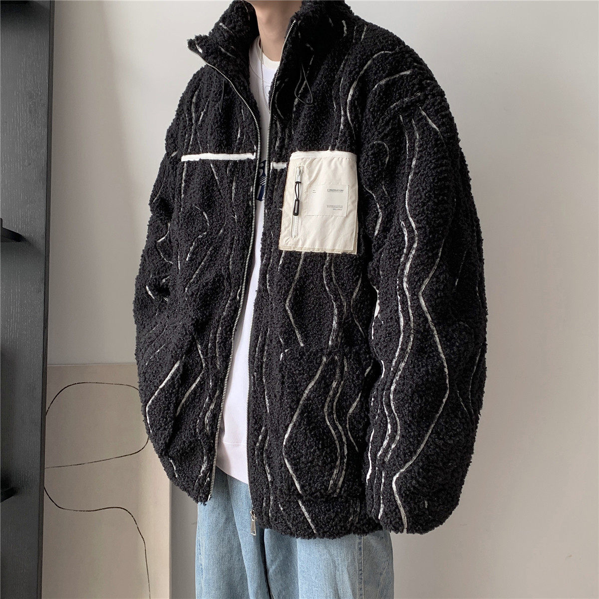 新款超重工羊羔毛外套内夹棉XZ221-2-MY003-P148-控178,女装短外套,星座218