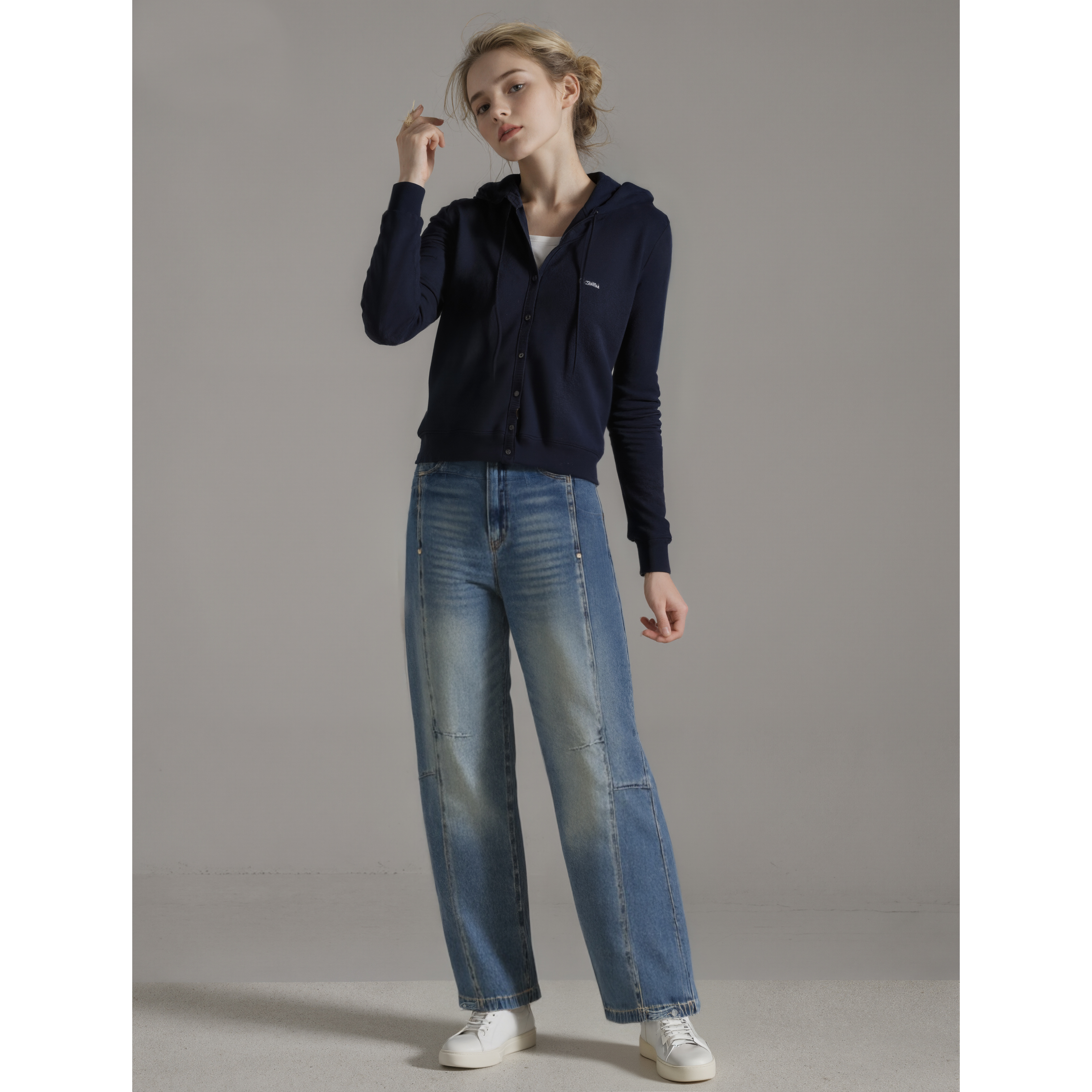 熙薇【枯木逢春】2025秋新款时尚休闲百搭设计款休闲牛仔裤H5361