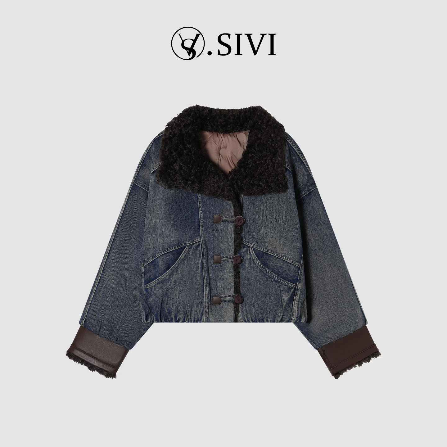 熙薇【潮人特辑】2025秋冬新款休闲百搭羽绒牛仔外套H5979