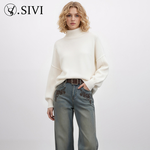流线织柔 洋气线条感立领羊毛衫 2025冬季 时尚 H6343 新款 熙薇