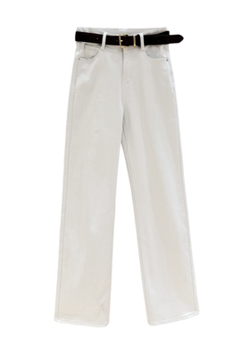 熙薇【砾灰漫叠】2025冬季新款设计师加绒休闲直筒牛仔裤H6724