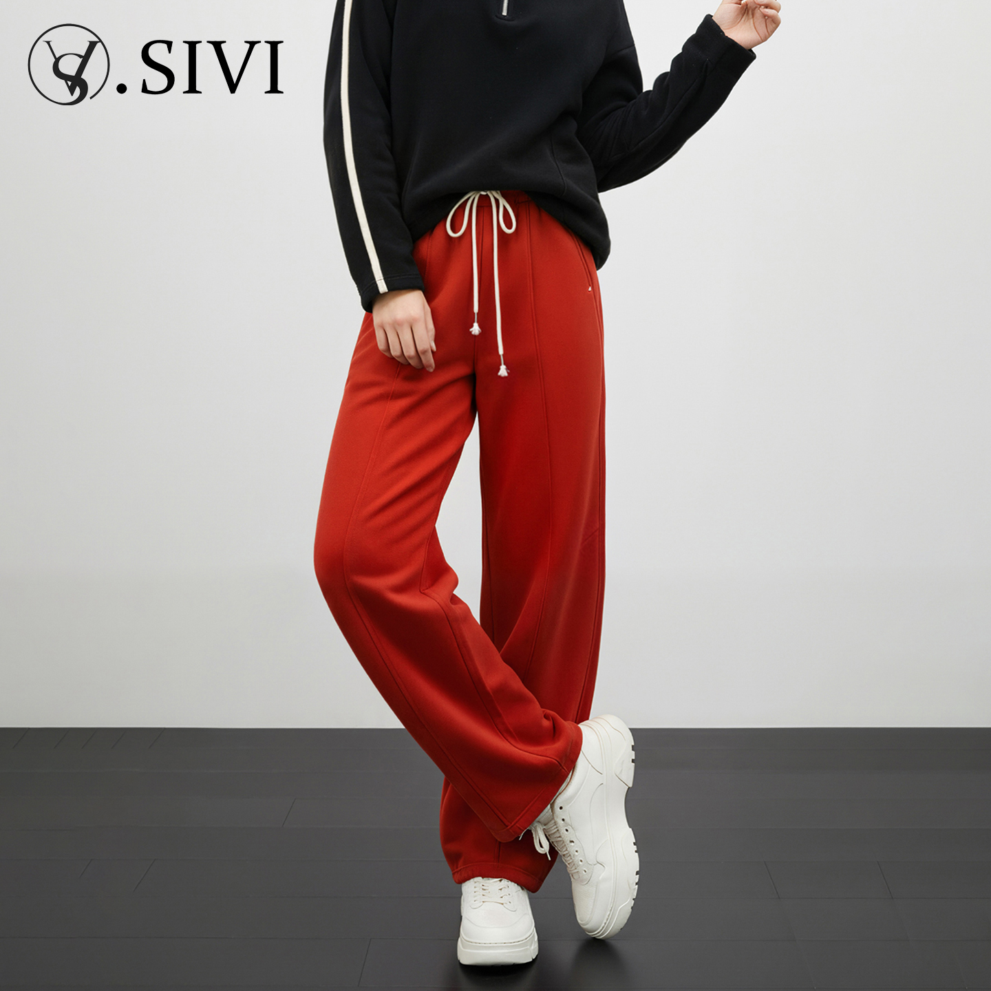 熙薇【垂松风骨】2025冬季新款设计师时尚显瘦休闲羊毛裤H6796