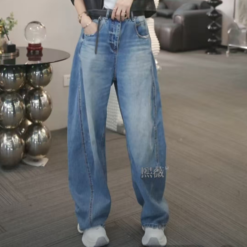 熙薇【碧海之蓝】2025早秋新款时尚休闲百搭休闲牛仔裤H5036