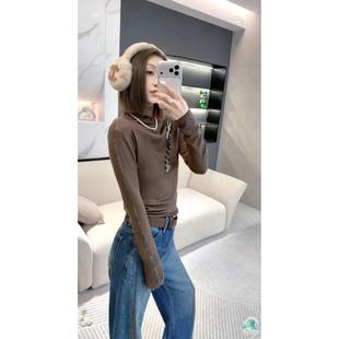 时尚 熙薇 新款 2025冬季 休闲立领打底毛衣H6408 尘屿柔光
