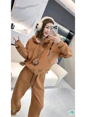 【熙薇SIVI】2025冬季新款时尚加绒休闲卫衣外套H6284