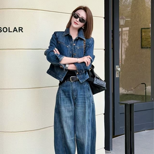 熙薇【旧巷蓝调】2026春季新款高街复古风弯道牛仔裤M2265