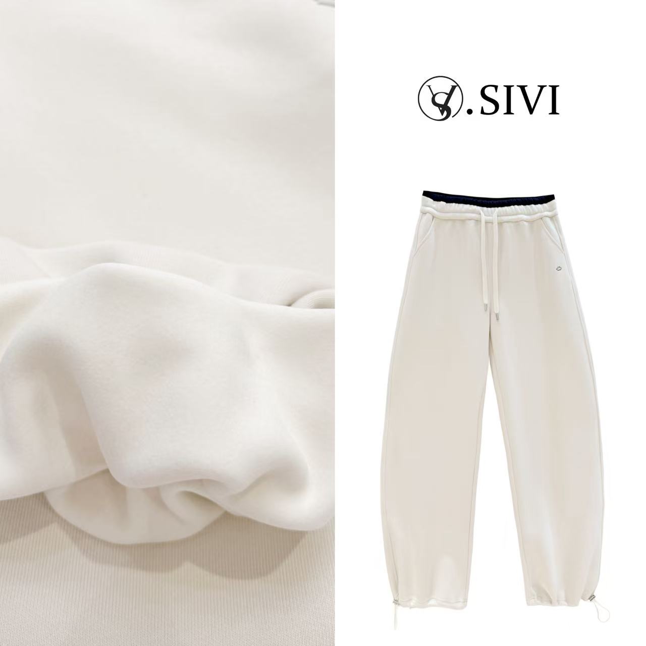 熙薇【束放由心】2025秋冬新款时尚百搭加绒休闲卫裤H5896