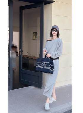 熙薇【xxxx】2026春季新款精致感假两件卫衣半身裙套装M2370