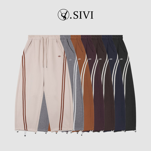 熙薇【风行轨迹】2025秋冬新款加绒设计师潮牌休闲卫裤H6256全色