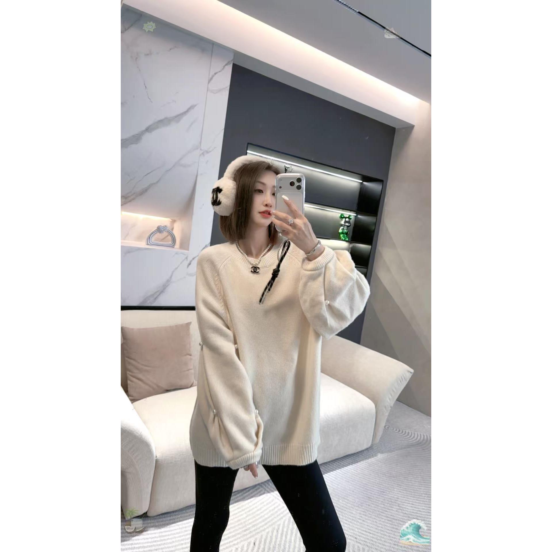 熙薇【风光月崎】2025冬季新款时尚休闲宽松长袖毛衣上衣H6593