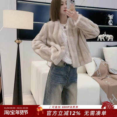 熙薇『月下流光』2026新款设计师复古蓝重工直筒牛仔裤H7253