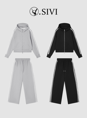 熙薇【落落大方】2026春季新款连帽卫衣休闲裤套装M2189