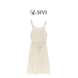 时尚 2025春夏新款 休闲气质吊带连衣裙H2496 梦醒时分 熙薇