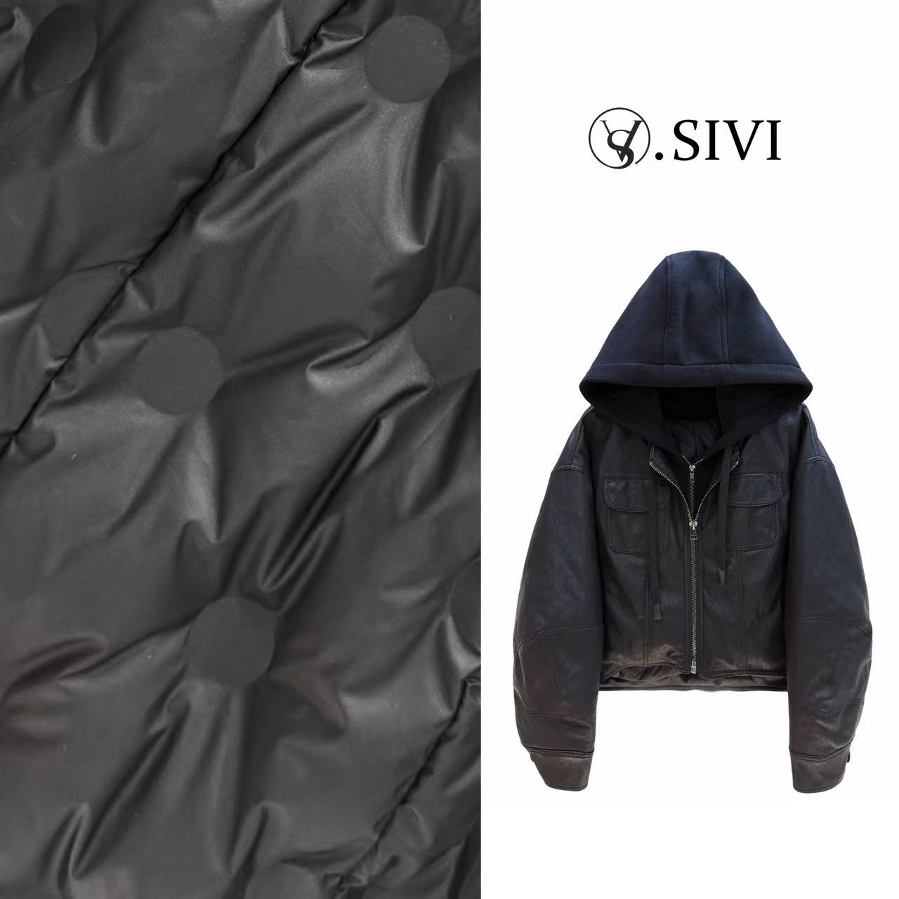 熙薇2025秋冬新款时尚休闲连帽皮羽绒外套H5911