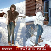 小鸟腿 2025冬季 新款 熙薇 显瘦加绒小脚牛仔裤 H6880