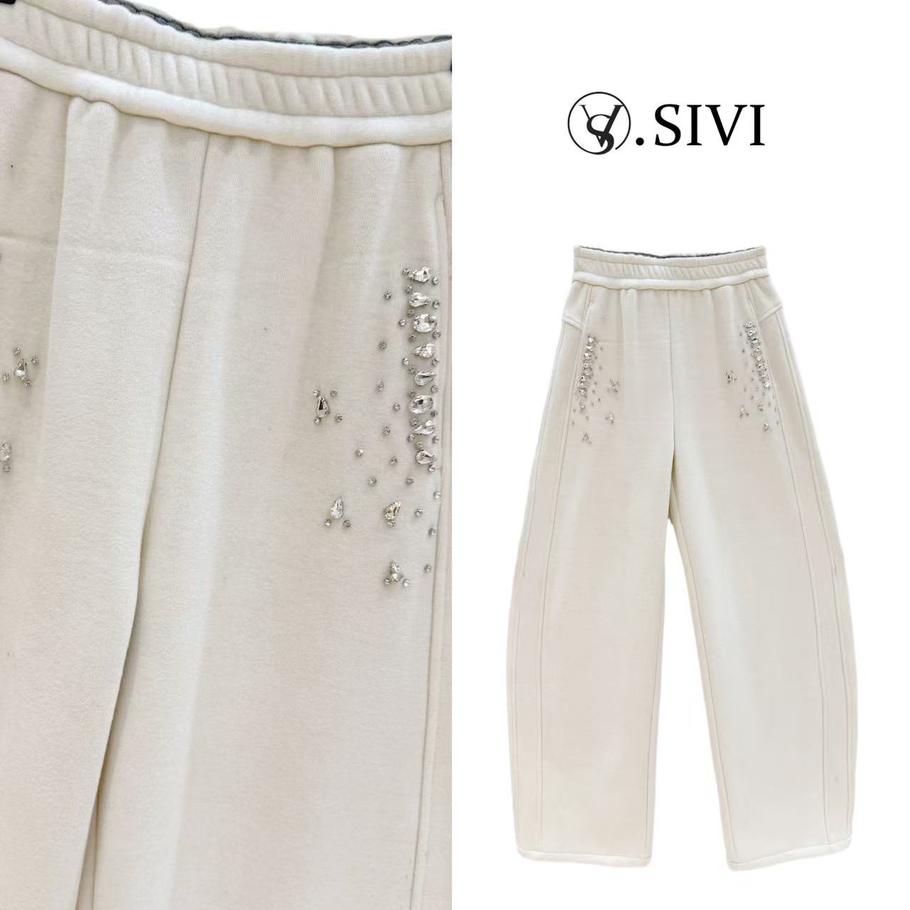 熙薇【星沙漫波】2025冬季新款休闲洋气时尚宽松休闲裤H6482