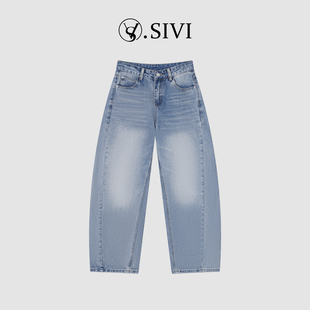 休闲百搭弯刀牛仔裤 熙薇 时尚 2026新款 M1007 秋日野餐