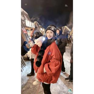 新款 2025冬季 设计师休闲羽绒服外套H6828 圣诞胶片 熙薇