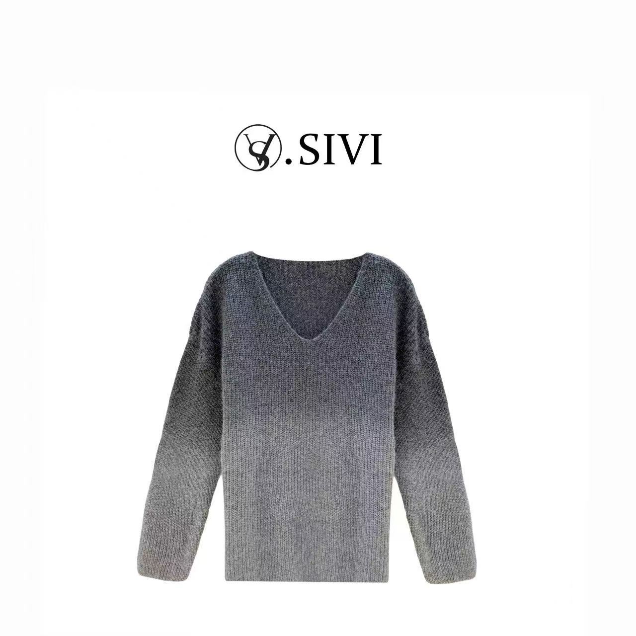 熙薇【渐变星空】2025冬季新款时尚休闲长袖百搭毛衣H6500