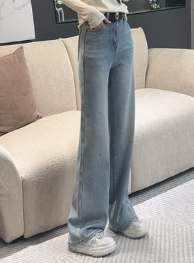 繁星点点 2025冬季新款设计师时尚百搭加绒休闲牛仔裤L5591