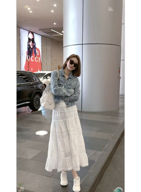 熙薇【白蕾镂韵】2026春季新款花边温柔风半身长裙M2121