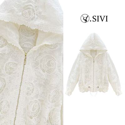 熙薇【爱情主演】2026春季新款连帽时尚休闲蕾丝外套M2196