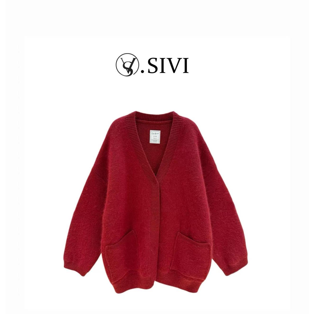 熙薇【赤焰茸云】2025冬季新款安哥拉兔毛保暖加厚外套H6427