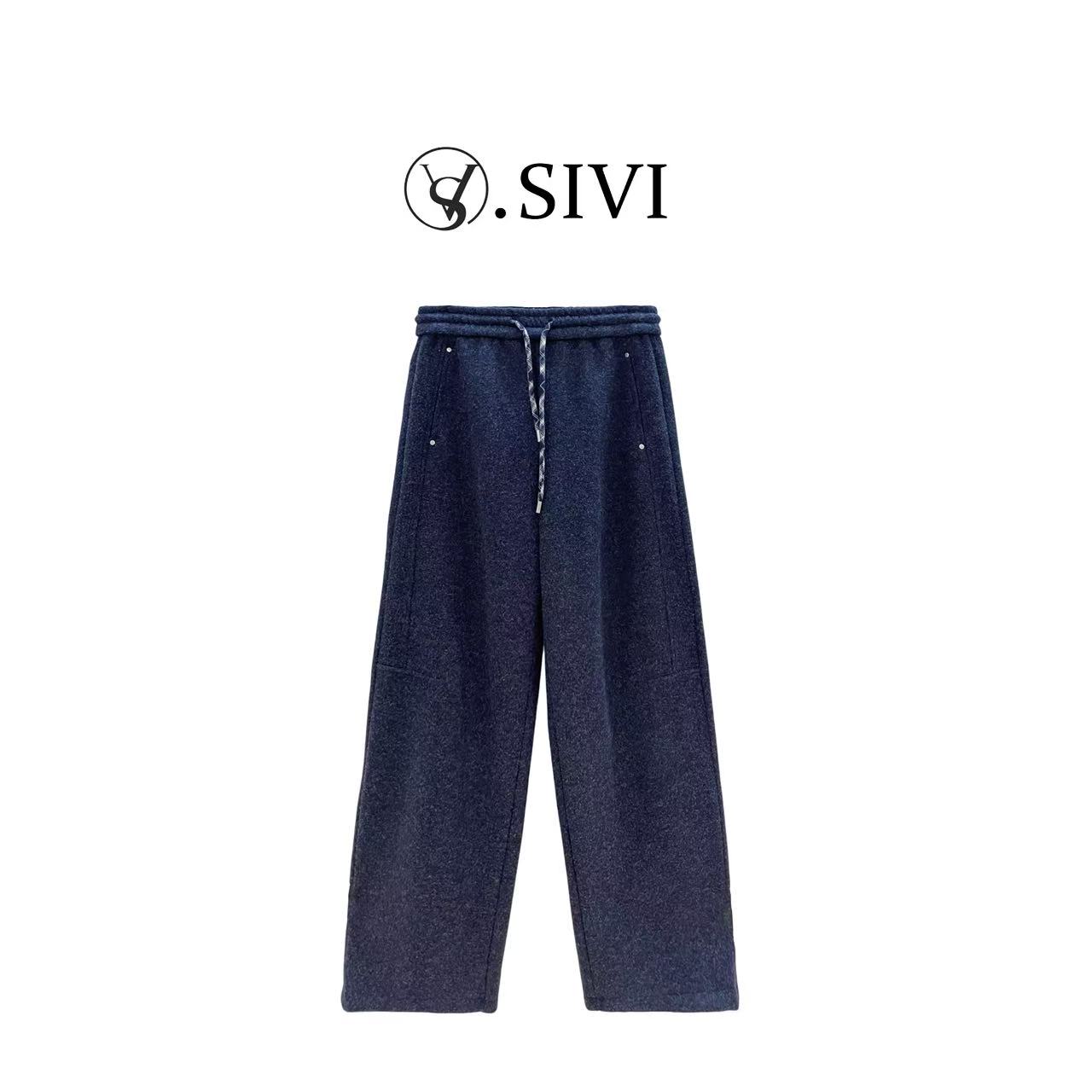 熙薇【懒人时髦】2025秋冬新款休闲百搭一体绒休闲羊毛裤H6009