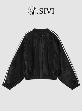 熙薇【如沐春风】2026新款气质黑色条纹高级外套M2195