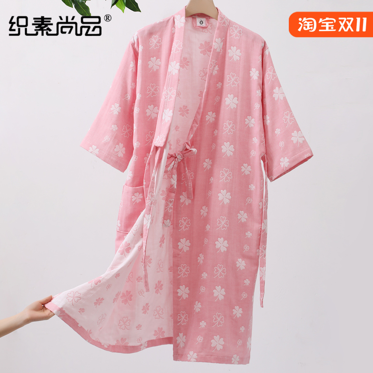 浴袍女大码成人纯棉纱布吸水游泳浴衣男夏季新款睡袍洗澡可穿浴巾