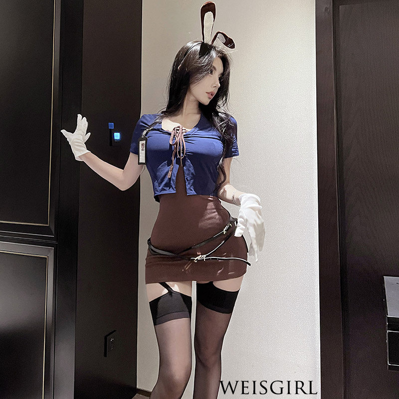万圣节cosplay服装兔子搜查官夜场性感兔女郎秘书OL包臀裙猫咪装