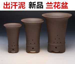 宜兴新款灰色古典桌面地面 兰花盆陶瓷盆景盆 绿植花卉紫砂盆