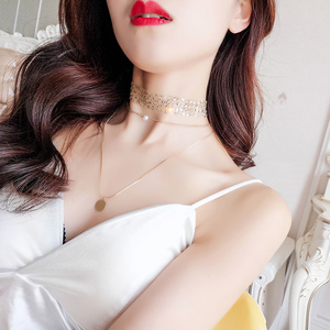 金属亮片多层项链