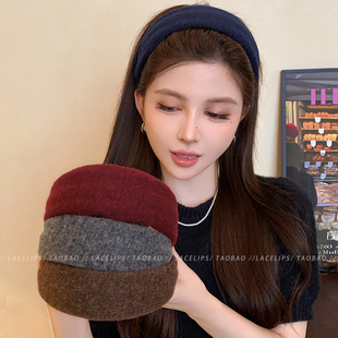 秋冬毛呢宽边发箍女2025新款 头箍气质百搭高级感发卡发饰 洋气时尚