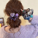 爱心毛毡球电话线发圈女扎头发皮筋头绳时尚 百搭发绳高级感发饰秋