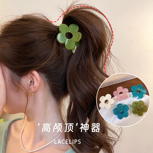 亚克力花朵高马尾小抓夹女高级感