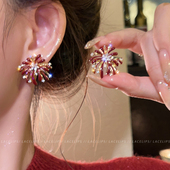 璀璨烟火 耳钉女轻奢闪钻烟花耳环2026新款 高级感精致圣诞节耳饰