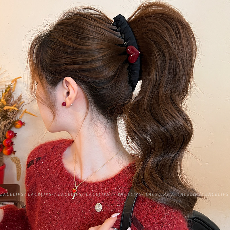 红色爱心高马尾香蕉夹女后脑勺一字抓夹扭扭夹子2026新款竖夹头饰,饰品/流行首饰/时尚饰品新,发饰,淘宝优惠券,粉丝福利购,淘宝优惠卷