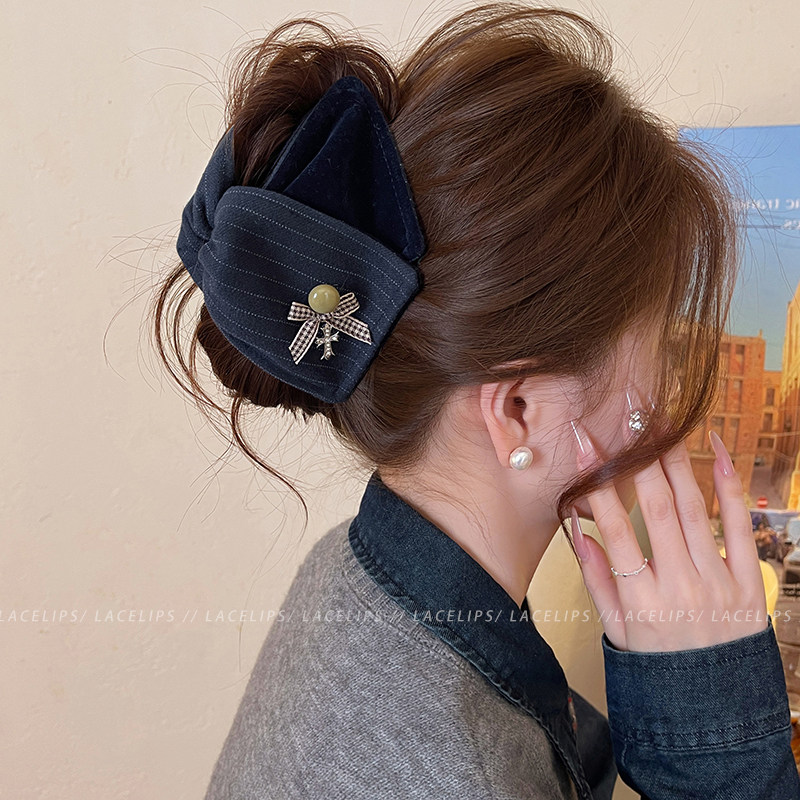 韩系条纹丝绒三角抓夹女独特漂亮发夹2026新款高级感鲨鱼夹子头饰,饰品/流行首饰/时尚饰品新,发饰,淘宝优惠券,粉丝福利购,淘宝优惠卷