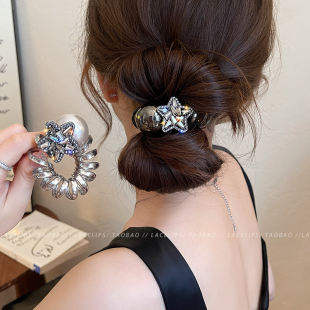 复古精致电话线发圈头绳女2026新款 高级感早春丸子头扎头发绳皮筋