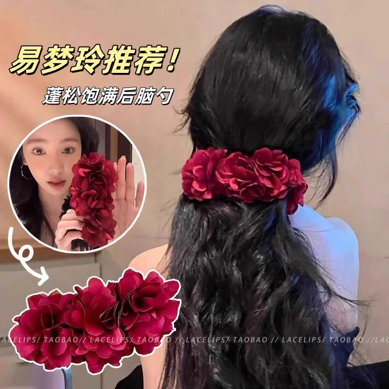 易梦玲同款花朵香蕉夹抓夹女