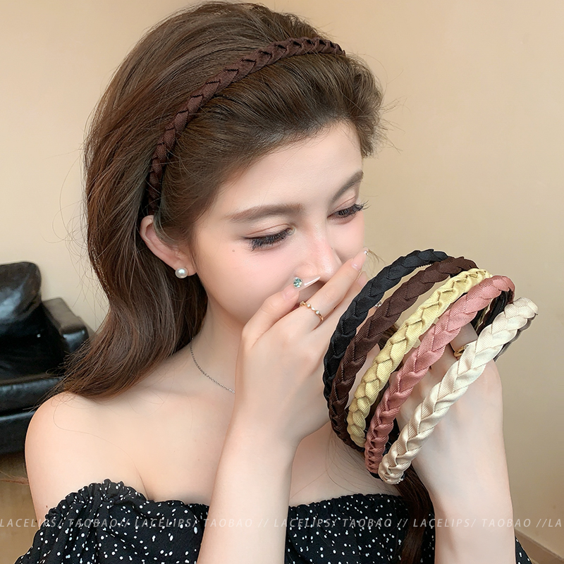 森系麻花日常外戴发箍女2025新款