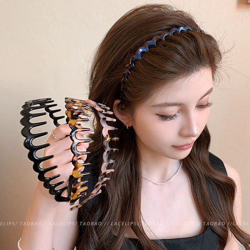 不勒头反戴蓬松高颅顶发箍